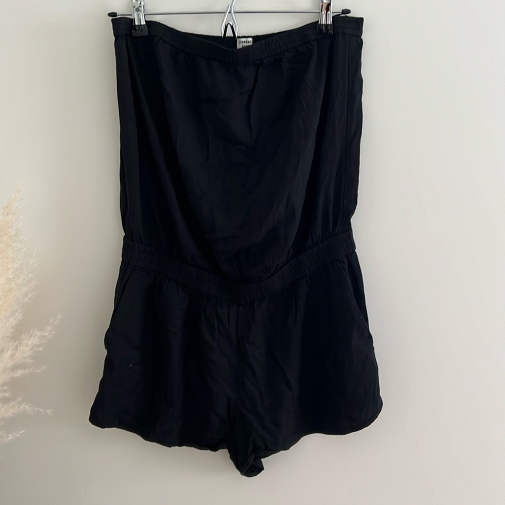 Sunday best strapless shorts romper